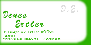 denes ertler business card